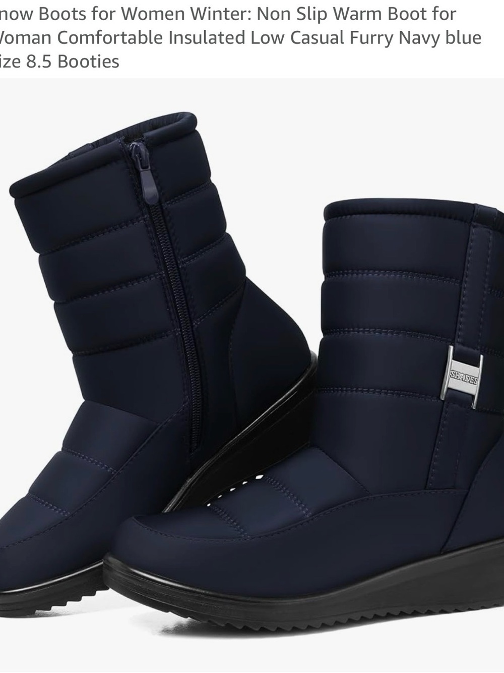 Insulated Navy Blue Winter Snow Boots for Women